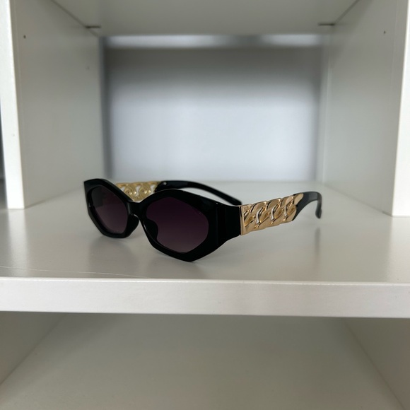 Black Frame Sunglasses with Purple Lenses - Women Accessories - Picture 2 of 3